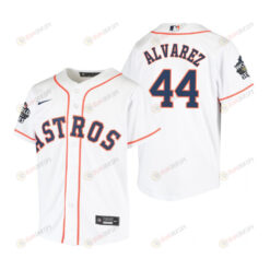 Youth Houston Astros Yordan Alvarez 44 White 2022-23 World Series Jersey
