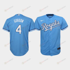 Youth Kansas City Royals Alex Gordon 4 Light Blue Alternate Jersey Jersey