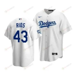 Youth Los Angeles Dodgers Edwin Rios 43 2020 World Series Champions Home Jersey White