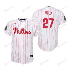 Youth Philadelphia Phillies Aaron Nola 27 White 2022-23 World Series Jersey