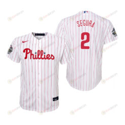 Youth Philadelphia Phillies Jean Segura 2 White 2022-23 World Series Jersey