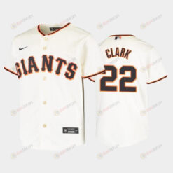 Youth San Francisco Giants 22 Will Clark Cream Home Jersey Jersey