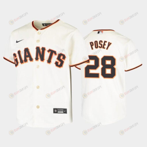 Youth San Francisco Giants 28 Buster Posey Cream Home Jersey Jersey