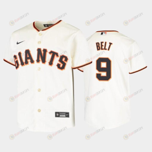 Youth San Francisco Giants 9 Brandon Belt Cream Home Jersey Jersey