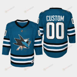 Youth San Jose Sharks Custom 00 Home 2022-23 Jersey Teal