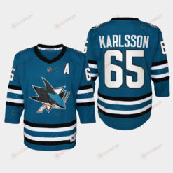 Youth San Jose Sharks Erik Karlsson 65 Home 2022-23 Jersey Teal