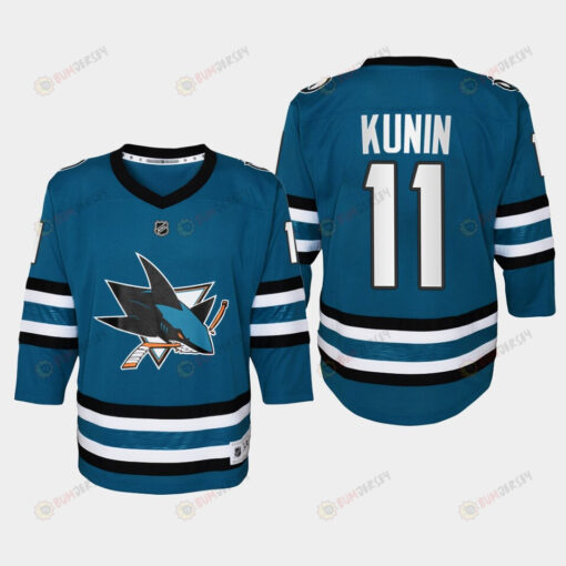 Youth San Jose Sharks Luke Kunin 11 Home 2022-23 Jersey Teal