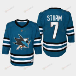 Youth San Jose Sharks Nico Sturm 7 Home 2022-23 Jersey Teal