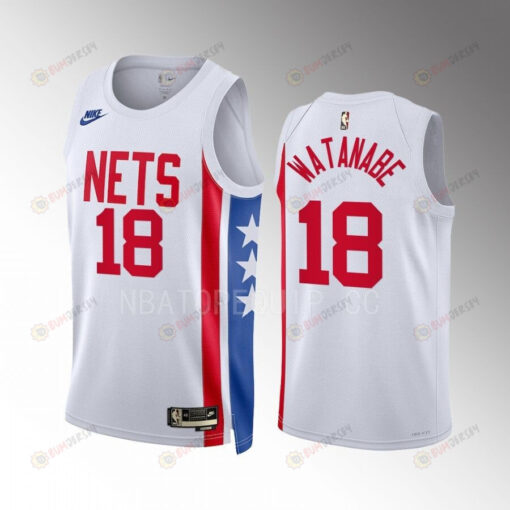 Yuta Watanabe 18 2022-23 Brooklyn Nets White Classic Edition Men Jersey Swingman