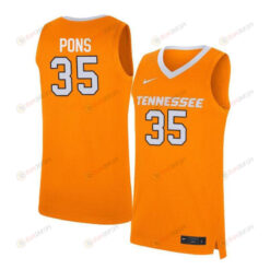 Yves Pons 35 Tennessee Volunteers Elite Basketball Men Jersey - Orange