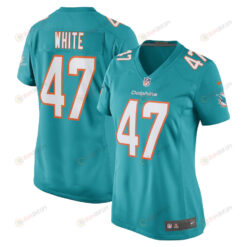 ZaQuandre White 47 Miami Dolphins Women's Game Player Jersey - Aqua