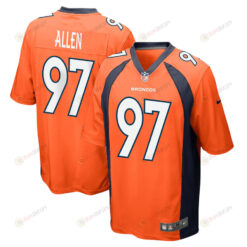 Zach Allen 97 Denver Broncos Game Men Jersey - Orange