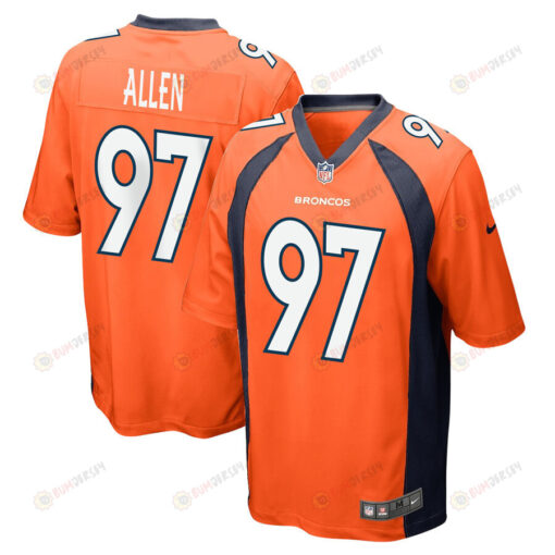 Zach Allen 97 Denver Broncos Game Men Jersey - Orange