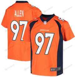 Zach Allen 97 Denver Broncos Game Youth Jersey - Orange