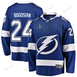 Zach Bogosian 24 Tampa Bay Lightning Stanley Cup 2023 Playoffs Patch Home Breakaway Men Jersey - Blue