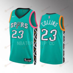 Zach Collins 23 2022-23 San Antonio Spurs Turquoise City Edition Jersey Swingman