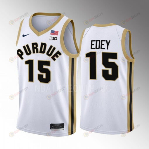 Zach Edey 15 Purdue Boilermakers Uniform Jersey 2022-23 College Basketball White