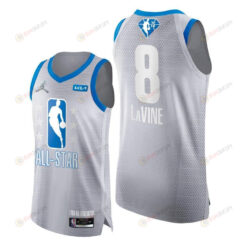 Zach LaVine 2022 All-Star Grey Blue 75th Jersey Bulls 8 - Men