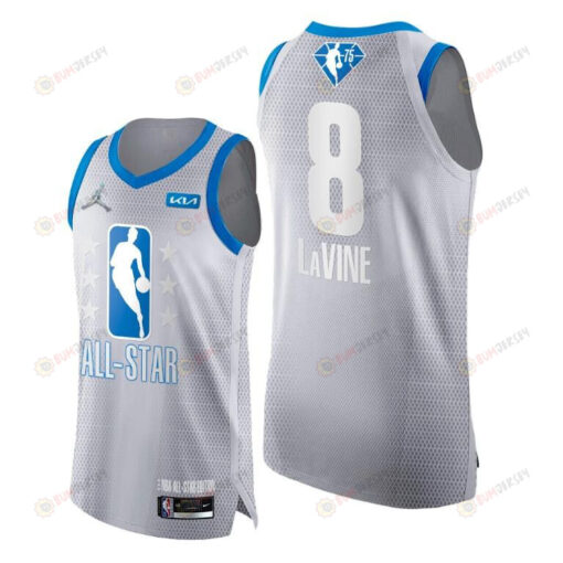 Zach LaVine 2022 All-Star Grey Blue 75th Jersey Bulls 8 - Men