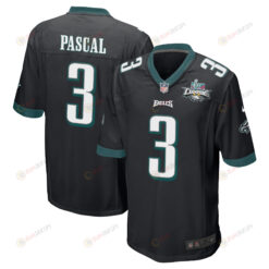 Zach Pascal 3 Philadelphia Eagles Super Bowl LVII Champions 2 Stars Men's Jersey - Black