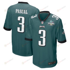 Zach Pascal 3 Philadelphia Eagles Super Bowl LVII Champions 2 Stars Men's Jersey - Midnight Green