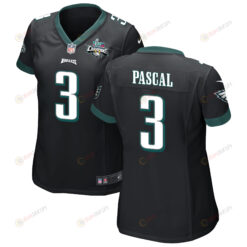 Zach Pascal 3 Philadelphia Eagles Super Bowl LVII Champions 2 Stars WoMen's Jersey - Black