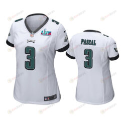 Zach Pascal 3 Philadelphia Eagles Super Bowl LVII White Game Jersey - Women