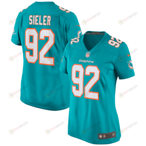 Zach Sieler 92 Miami Dolphins Game Women Jersey - Aqua