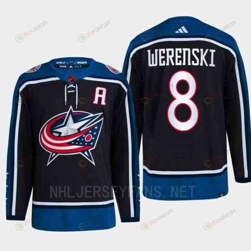 Zach Werenski 8 Reverse Retro 2.0 2022 Columbus Blue Jackets Navy Jersey Primegreen