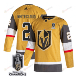 Zach Whitecloud 2 Vegas Golden Knights 2023 Stanley Cup Champions Patch Breakaway Home Jersey - Gold