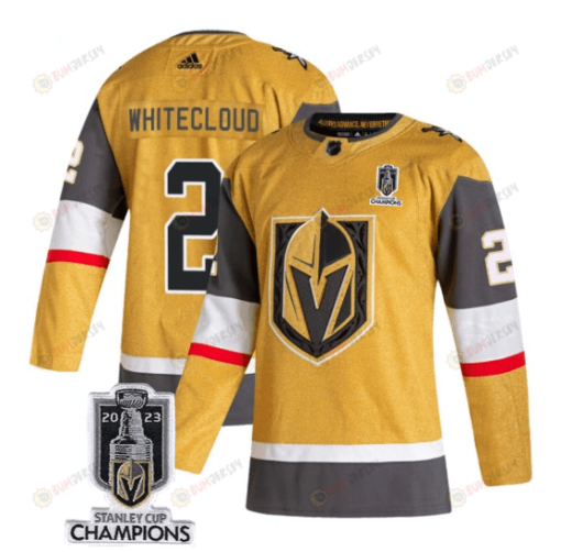 Zach Whitecloud 2 Vegas Golden Knights 2023 Stanley Cup Champions Patch Breakaway Home Jersey - Gold