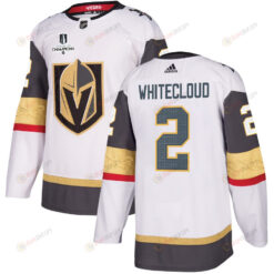 Zach Whitecloud 2 Vegas Golden Knights Stanley Cup 2023 Champions Patch Away Breakaway Men Jersey - White