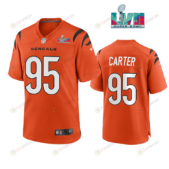 Zachary Carter 95 Cincinnati Bengals Super Bowl LVII Men's Jersey- Orange