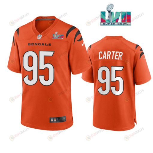 Zachary Carter 95 Cincinnati Bengals Super Bowl LVII Men's Jersey- Orange