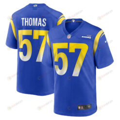 Zachary Thomas 57 Los Angeles Rams Game Men Jersey - Royal