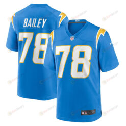 Zack Bailey Los Angeles Chargers Player Game Jersey - Powder Blue