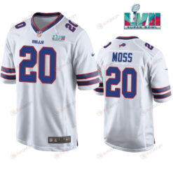 Zack Moss 20 Buffalo Bills Super Bowl LVII Away Player Men Jersey - White Jersey