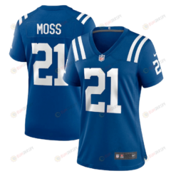 Zack Moss 21 Indianapolis Colts Women's Game Player Jersey - Royal