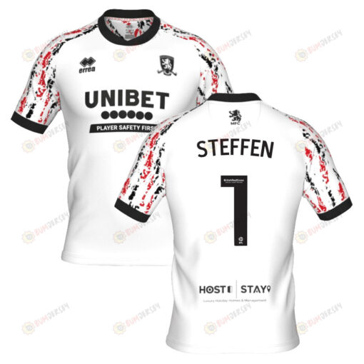 Zack Steffen 1 Middlesbrough 2022-23 Third Jersey - White