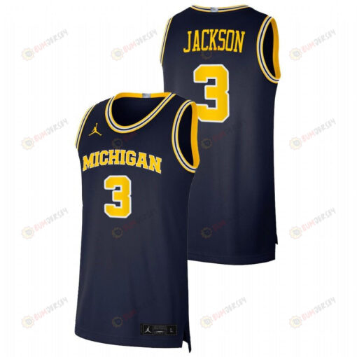 Zeb Jackson 3 Michigan Wolverines Navy Basketball Dri-FIT Swingman Jersey