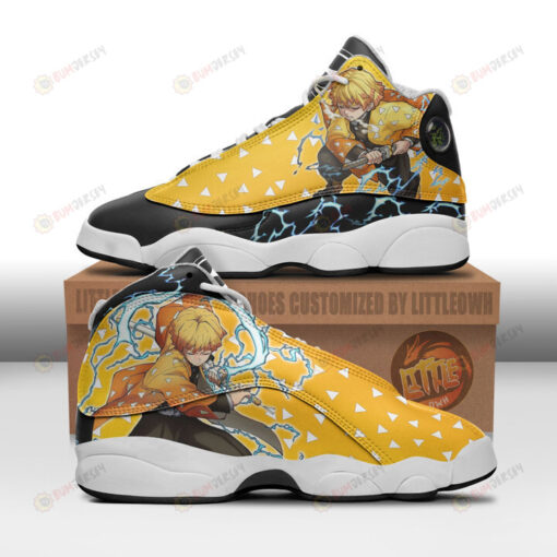 Zenitsu Agatsuma Shoes Kny Anime Air Jordan 13 Shoes Sneakers