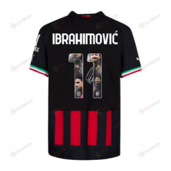 Zlatan Ibrahimovi? 11 AC Milan Photos And Sign 2022-23 Home Men Jersey-Red/Black