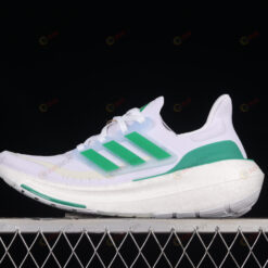 adidas Ultraboost Light White Tint/Court Green/Blue Dawn Shoes Sneakers