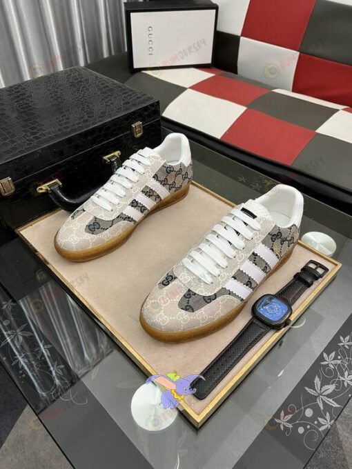 adidas x Gucci Gazelle Shoes Sneakers - Gray GG canvas