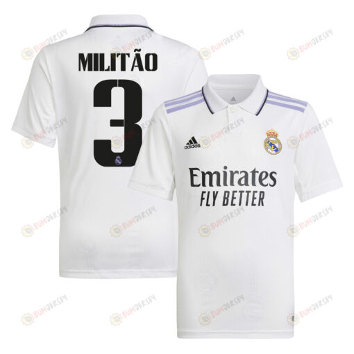 ?der Milit?o 3 Real Madrid 2022/23 Home Youth Jersey - White