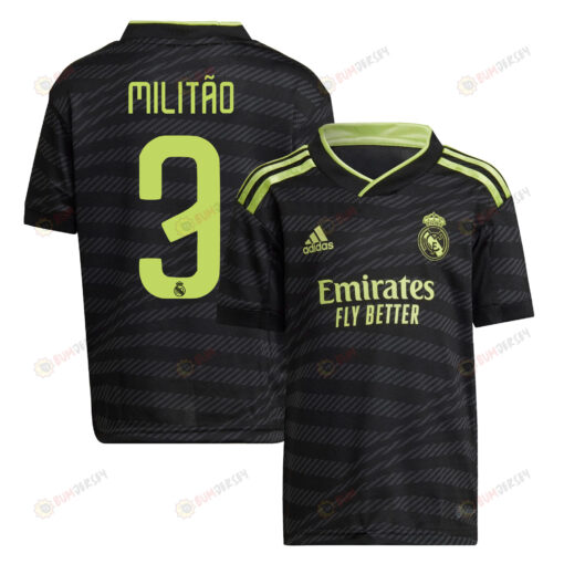 ?der Milit?o 3 Real Madrid 2022/23 Third Youth Jersey - Black