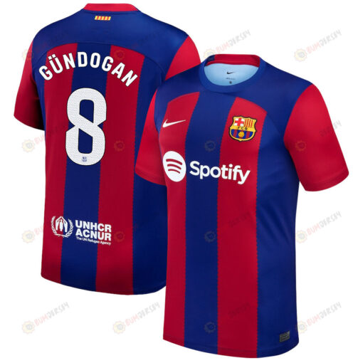 ?lkay G?ndo?an 8 Barcelona 2023/24 Home Men Jersey - Blue/Scarlet