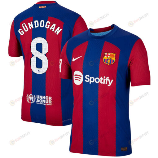 ?lkay G?ndo?an 8 Barcelona 2023/24 With LaLiga Patch Home Men Jersey - Blue/Scarlet