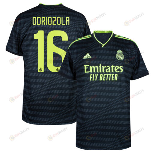 ?lvaro Odriozola 16 Real Madrid 2022/23 Third Men Jersey - Black