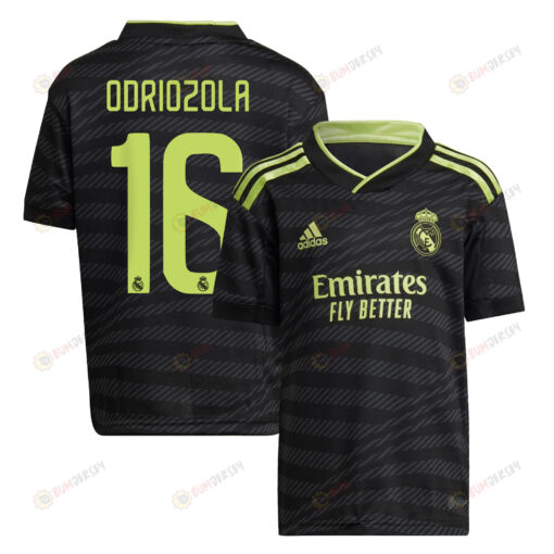 ?lvaro Odriozola 16 Real Madrid 2022/23 Third Youth Jersey - Black